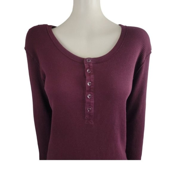 Aritzia TNA Los Santos Dress T-shirt Henley Thermal Long-sleeve Waffle Knit XXS - Picture 3 of 11